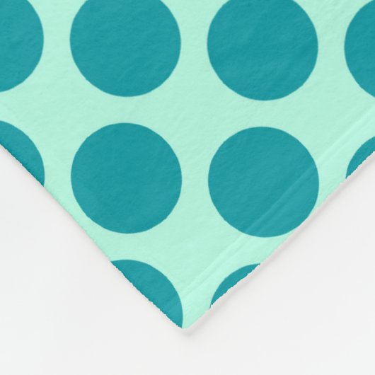 Grote retro-stippen - aqua en turquoise fleece deken (Hoek)