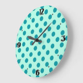 Grote retro-stippen - aqua en turquoise klok (Hoek)