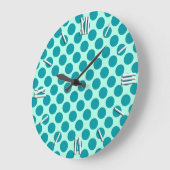 Grote retro-stippen - aqua en turquoise klok (Hoek)