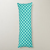 Grote retro stippen - aqua en turquoise lichaamskussen (Achterkant (Verticaal))