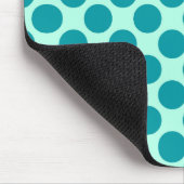Grote retro-stippen - aqua en turquoise muismat (Hoek)