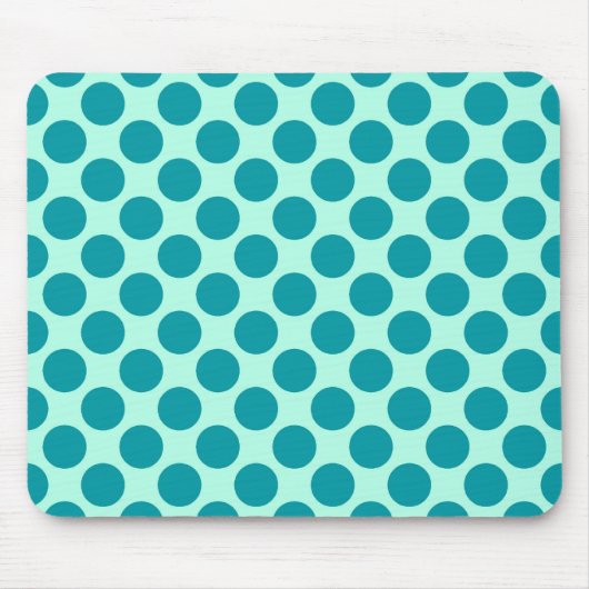 Grote retro-stippen - aqua en turquoise muismat (Voorkant)