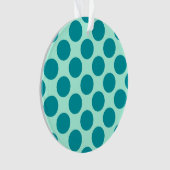Grote retro stippen - aqua en turquoise ornament (voorkant)