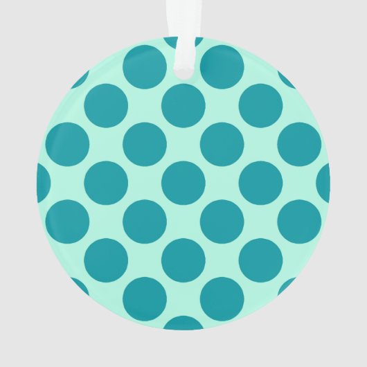 Grote retro stippen - aqua en turquoise ornament (achterkant)