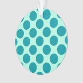 Grote retro stippen - aqua en turquoise ornament (voorkant)