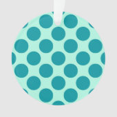 Grote retro stippen - aqua en turquoise ornament (voorkant)