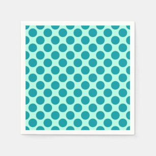 Grote retro-stippen - aqua en turquoise servet