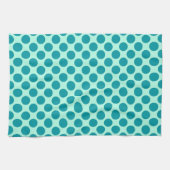 Grote retro-stippen - aqua en turquoise theedoek (Horizontaal)