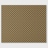 Grote retro-stippen - bleek geel op chocolade cadeaupapier (Vlak)