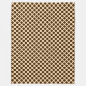 Grote retro-stippen - chocoladebruin en geelbruin fleece deken (Voorkant)