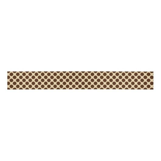 Grote retro-stippen - chocoladebruin en geelbruin grosgrain lint (Voorkant)
