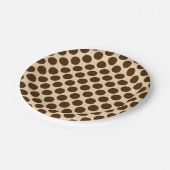 Grote retro-stippen - chocoladebruin en geelbruin papieren bordje (Gekanteld)