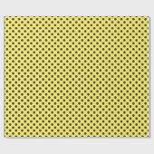 Grote retro stippen - chocoladebruin op goud cadeaupapier (Vlak)