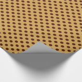 Grote retro-stippen - chocoladebruin op karamel cadeaupapier (Hoek)