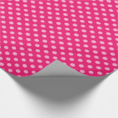Grote Retro Stippen, Fuchsia en Pastel Roze Cadeaupapier (Hoek)