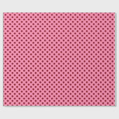 Grote retro-stippen - glanzend roze cadeaupapier (Vlak)