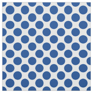 Grote retro-stippen - kobalt blauw en wit stof