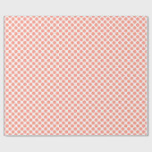 Grote retro stippen - koraalroze en wit cadeaupapier (Vlak)