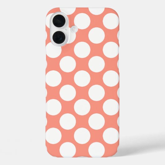 Grote retro stippen - koraalroze en wit Case-Mate iPhone case (Achterkant)