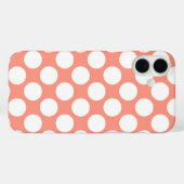 Grote retro stippen - koraalroze en wit Case-Mate iPhone case (Achterkant (horizontaal))