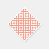 Grote retro stippen - koraalroze en wit servetten (Hoek)
