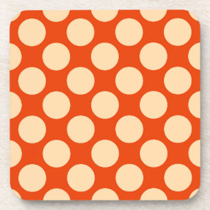Grote retro stippen - licht oranje en mandarijn bier onderzetter