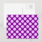 Grote retro stippen - orchidee en paars briefkaart (Voorkant / Achterkant)