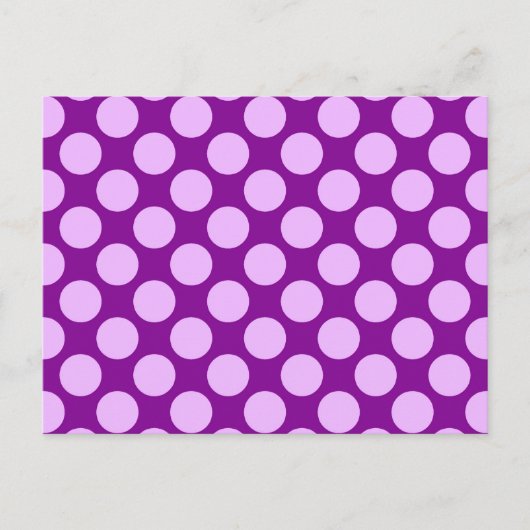 Grote retro stippen - orchidee en paars briefkaart (Voorkant)
