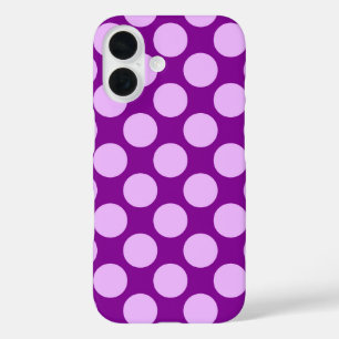 Grote retro-stippen - orchidee en paars iPhone 16 hoesje