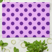 Grote retro-stippen - paars en orchidee theedoek (Gevouwen)