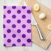 Grote retro-stippen - paars en orchidee theedoek (Quarter Fold)