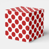 Grote retro stippen - rood en wit bedankdoosjes (Achterkant)