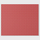 Grote retro stippen - rood en wit cadeaupapier (Vlak)