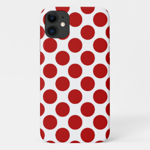 Grote retro stippen - rood en wit Case-Mate iPhone case