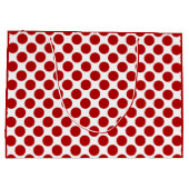 Grote retro stippen - rood en wit groot cadeauzakje (Achterkant)