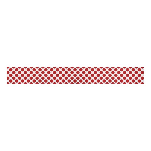 Grote retro stippen - rood en wit grosgrain lint (Voorkant)