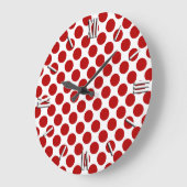 Grote retro stippen - rood en wit klok (Hoek)