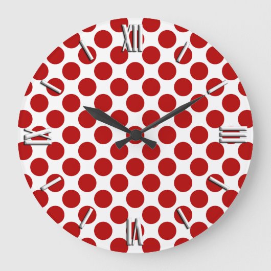 Grote retro stippen - rood en wit klok (Voorkant)