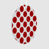 Grote retro stippen - rood en wit ornament (voorkant)