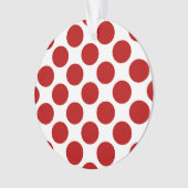 Grote retro stippen - rood en wit ornament (voorkant)