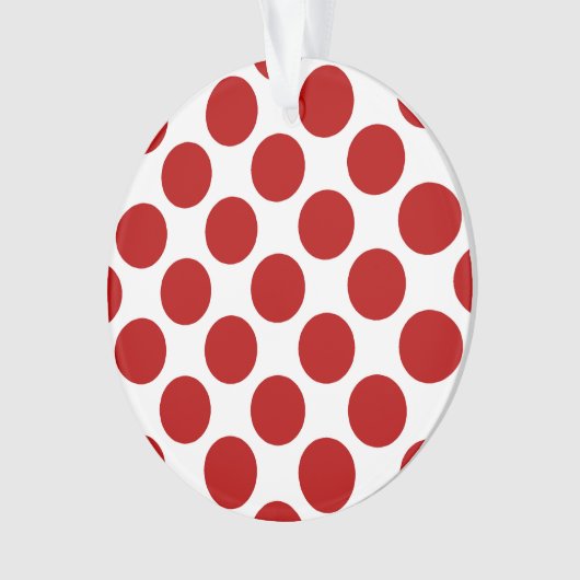 Grote retro stippen - rood en wit ornament (voorkant)