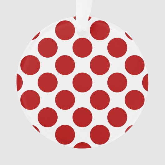 Grote retro stippen - rood en wit ornament (voorkant)