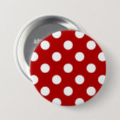 Grote retro stippen - rood en wit ronde button 7,6 cm (Voorkant /achterkant)