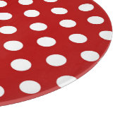 Grote retro stippen - rood en wit snijplank (Hoek)