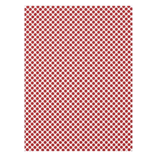 Grote retro stippen - rood en wit tafelkleed (Voorkant)