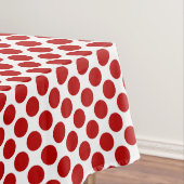 Grote retro stippen - rood en wit tafelkleed (Voorbeeld)