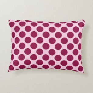 Grote retro-stippen - roze omhulsel en bruine scho decoratief kussen