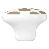 Grote retro-stippen - tauptan en wit keramische knop (Zijkant)