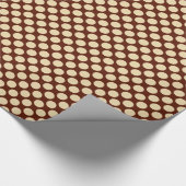 Grote retro-stippen - tint en chocoladebruin cadeaupapier (Hoek)