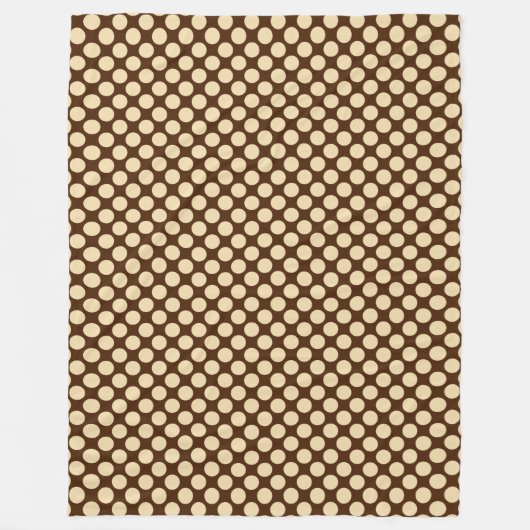 Grote retro-stippen - tint en chocoladebruin fleece deken (Voorkant)